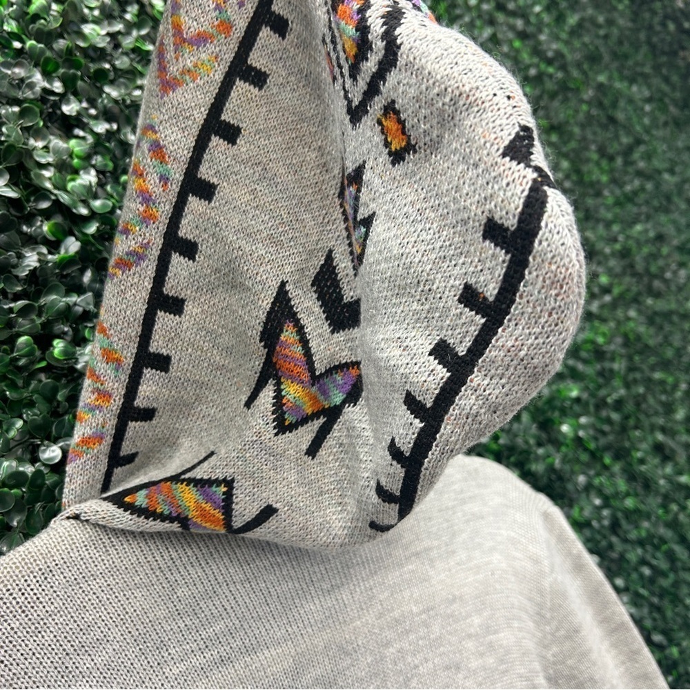 SHEIN EMERY ROSE Graphic Detail Cardigan W/ Hoodie - Size L! - Picture 5 of 7